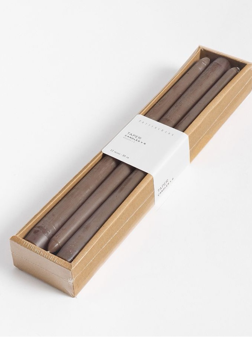 Pottery Barn Brown Taper Candles - 4 Packs of 6
